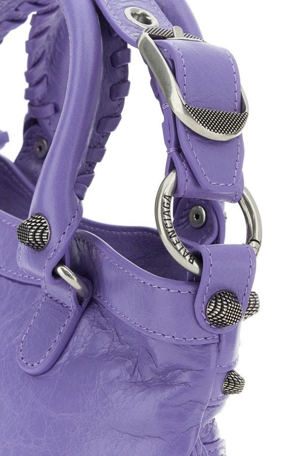 BALENCIAGA Light purple leather Neo Cagole S handbag