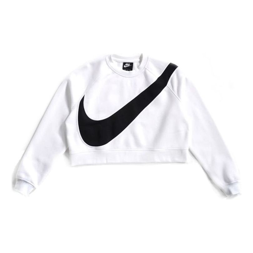 (WMNS) Nike Sportswear Swoosh Large Fleece Round Neck White BV3934-100 - 1