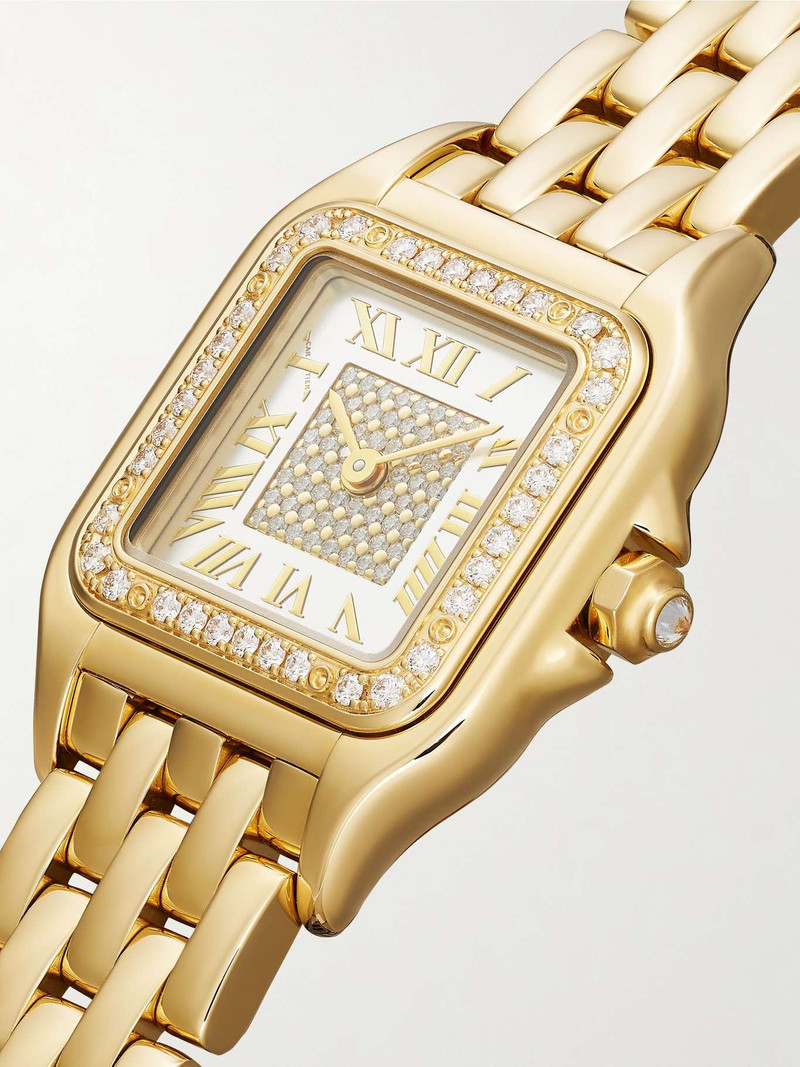 Panthère de Cartier 22mm small 18-karat gold diamond watch White 3
