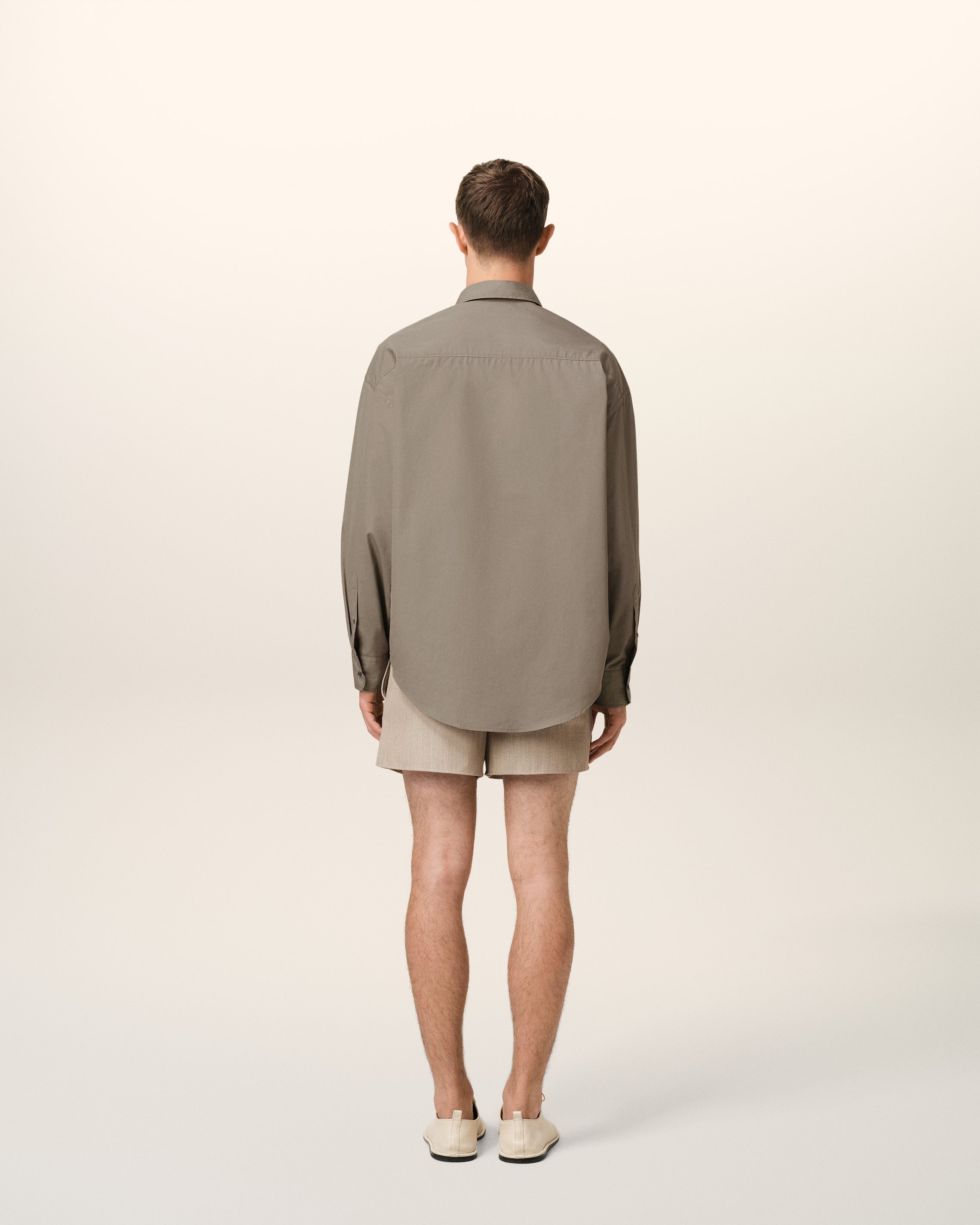 BEIGE COTTON AMI DE COEUR BOXY SHIRT - 5