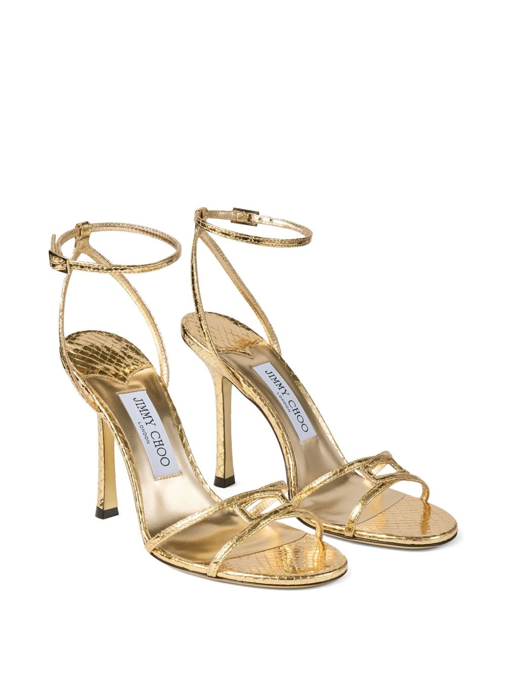 metallic heeled sandals - 5