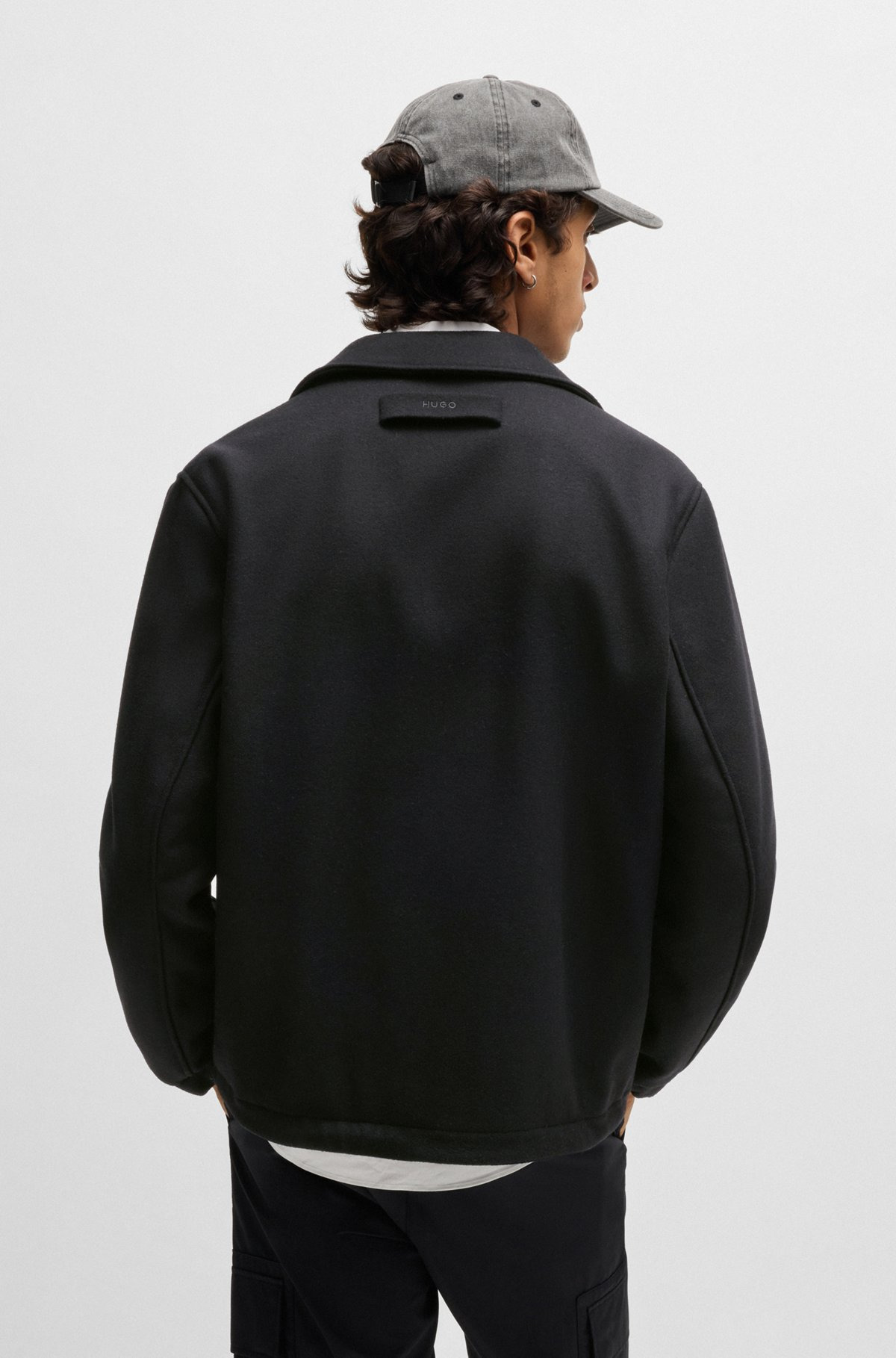 WOOL COACH JACKET WITH ADJUSTABLE HEM - 4