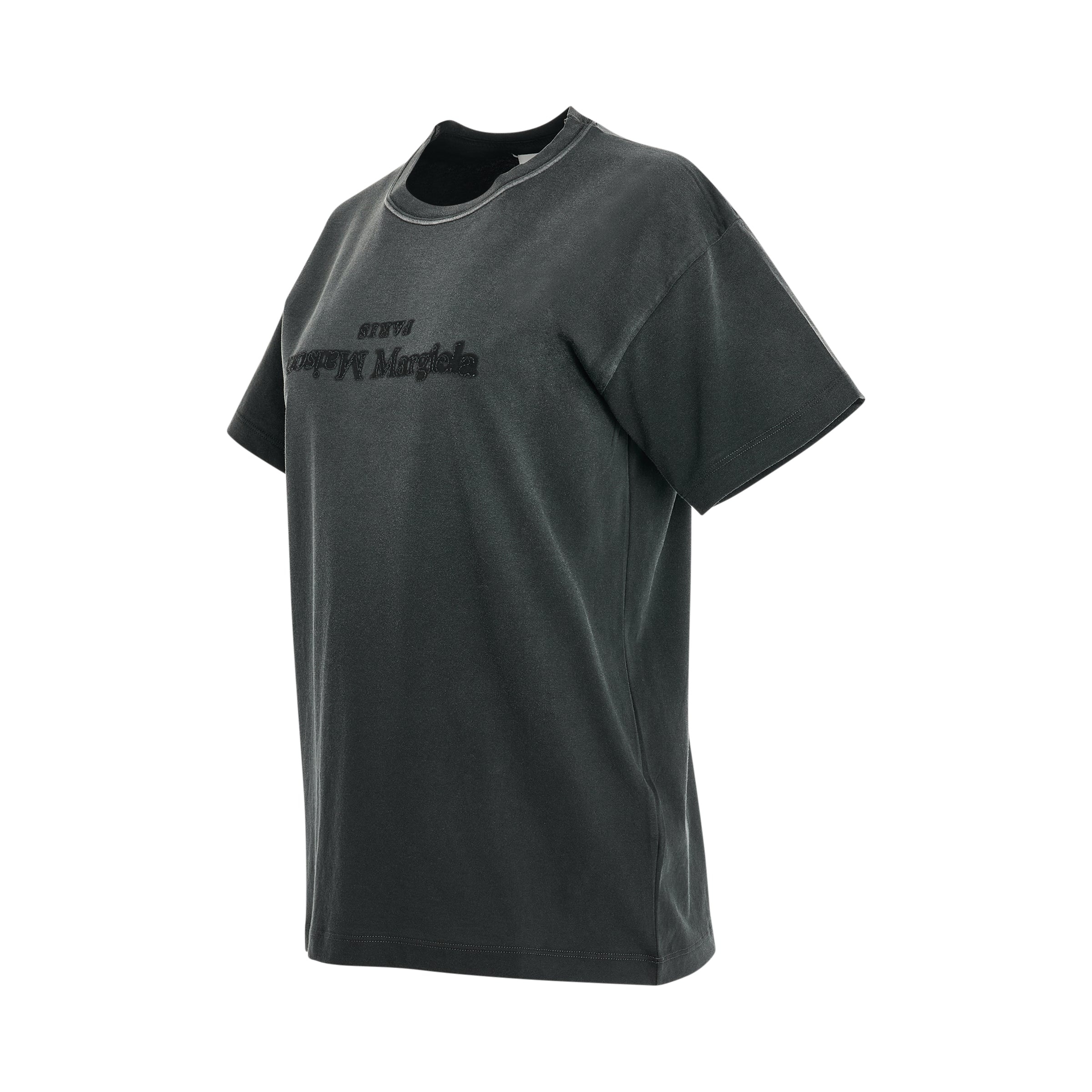 Cotton Jersey Logo T-Shirt in Washed Black - 2