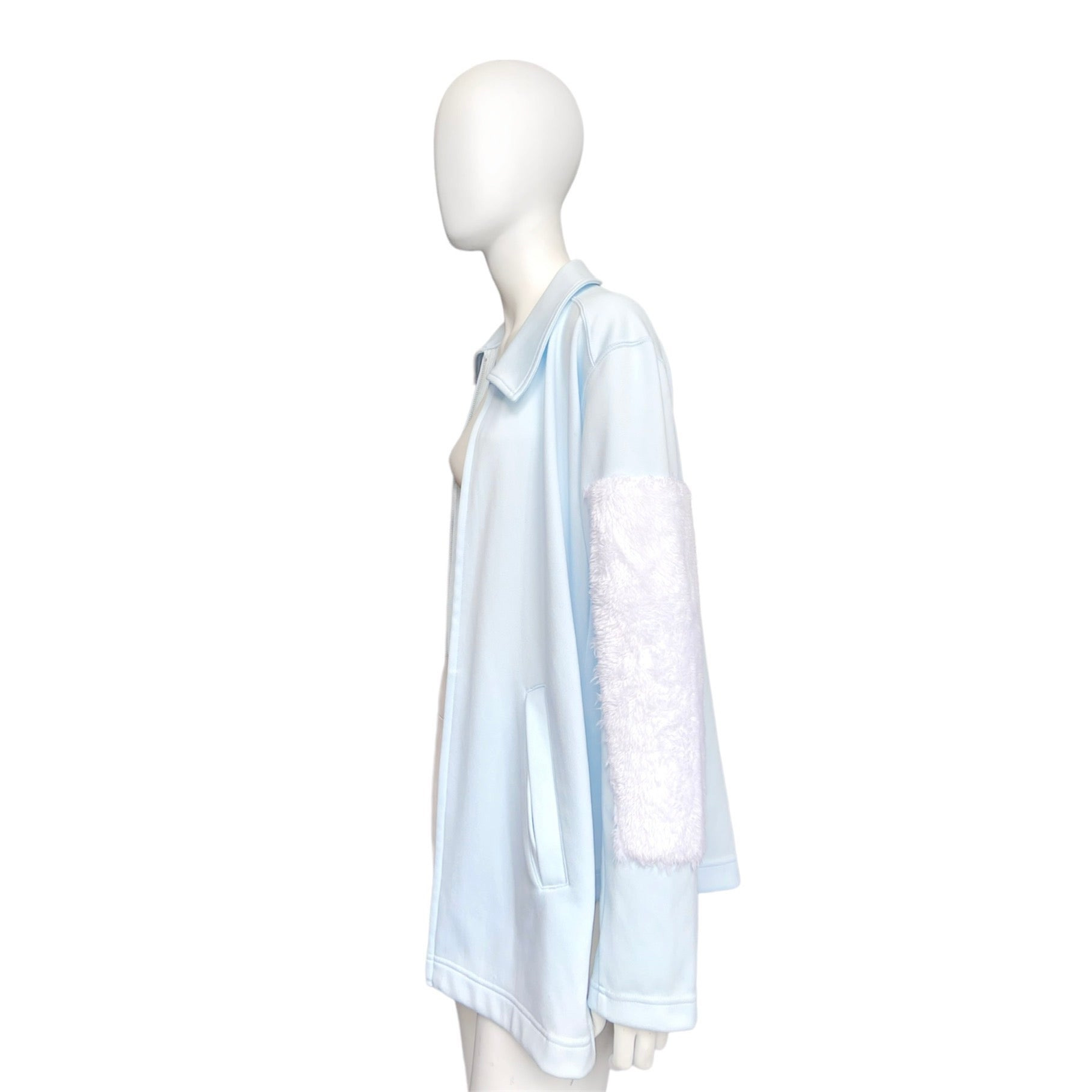 Comme des Garçons Homme plus fw18 asymmetrical fur sleeve jacket - 3