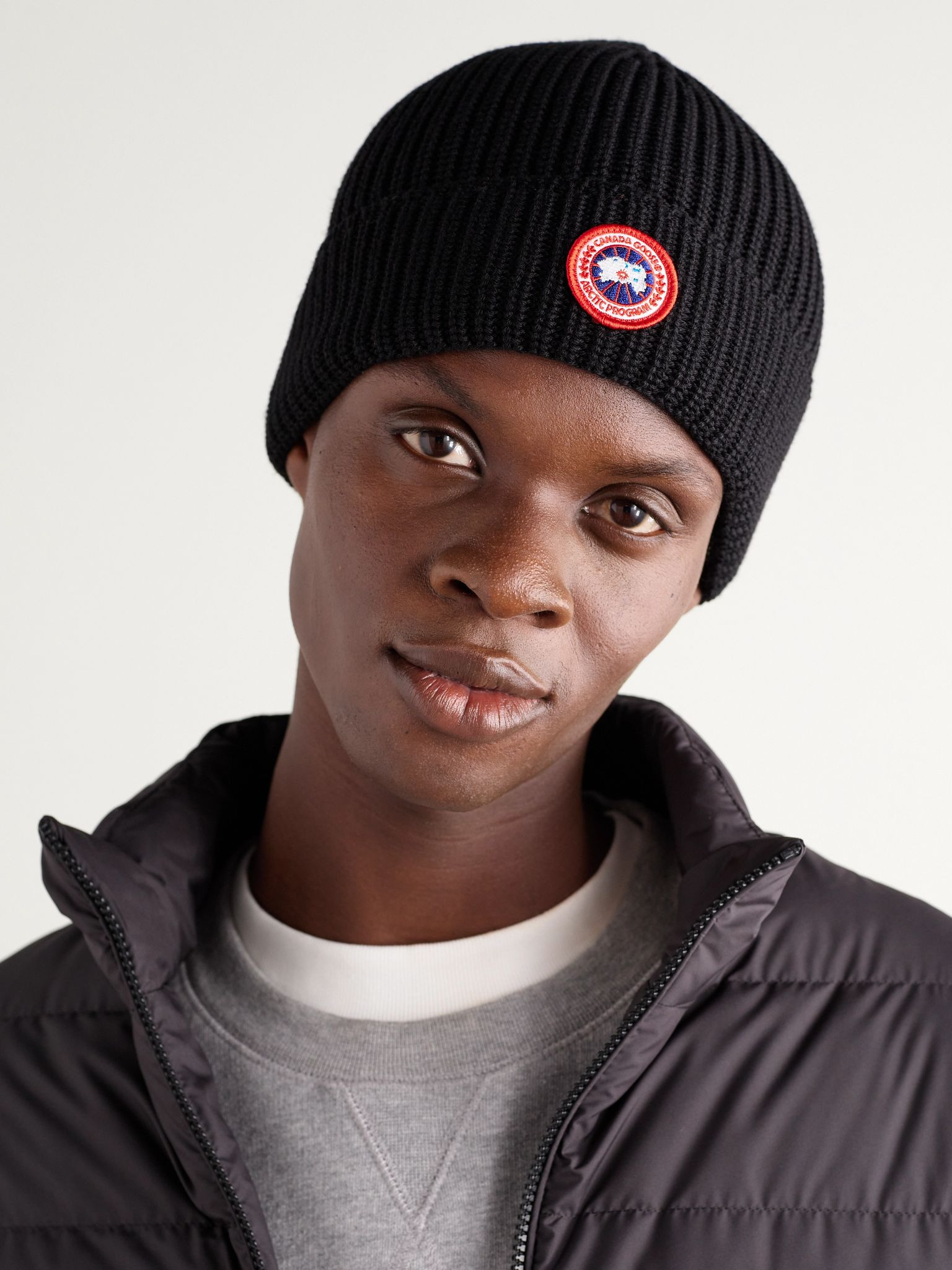 Logo-Appliquéd Ribbed Merino Wool Beanie Black - 2