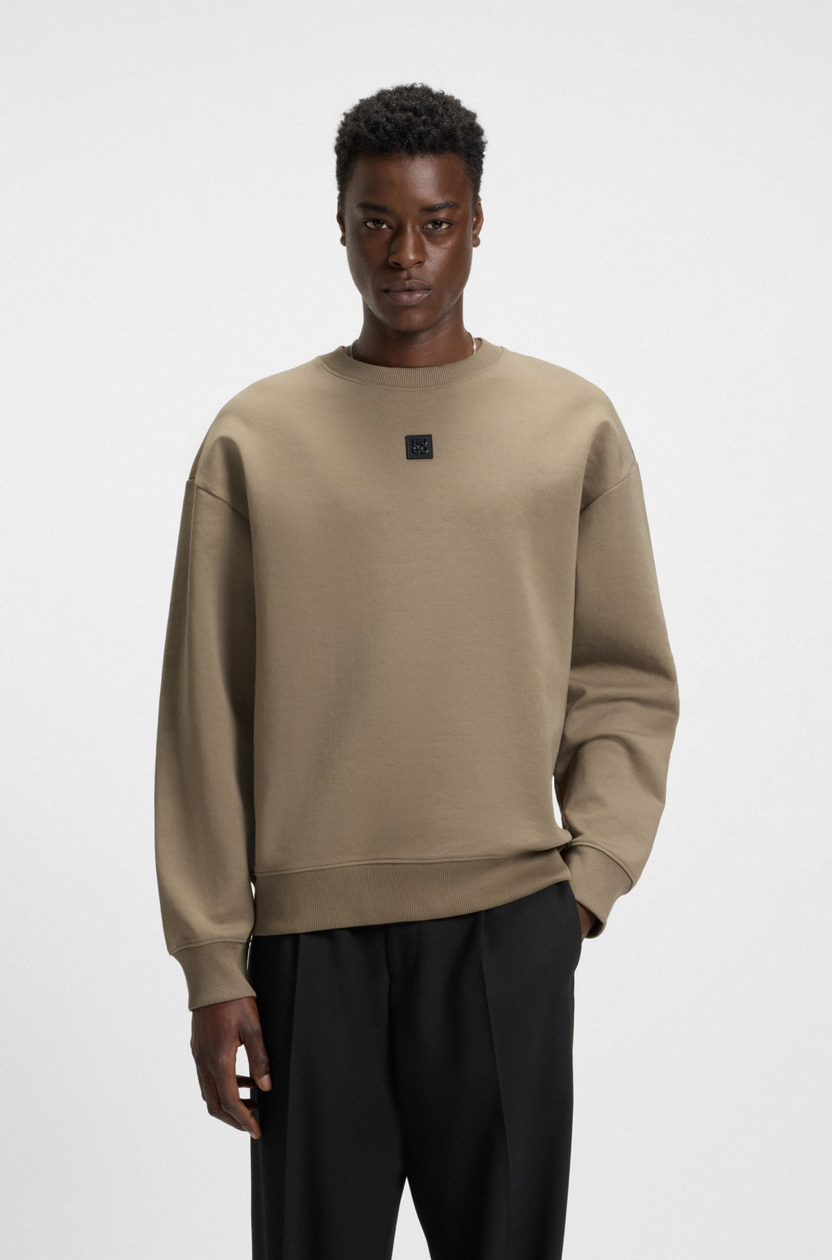 SWEATSHIRT WITH STACKED-LOGO BADGE - 2
