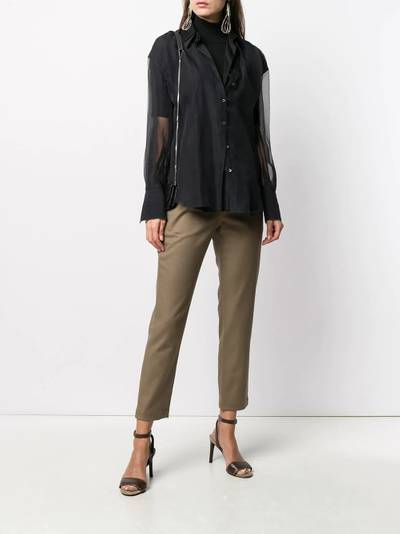 Brunello Cucinelli metal-effect rib-knit top outlook