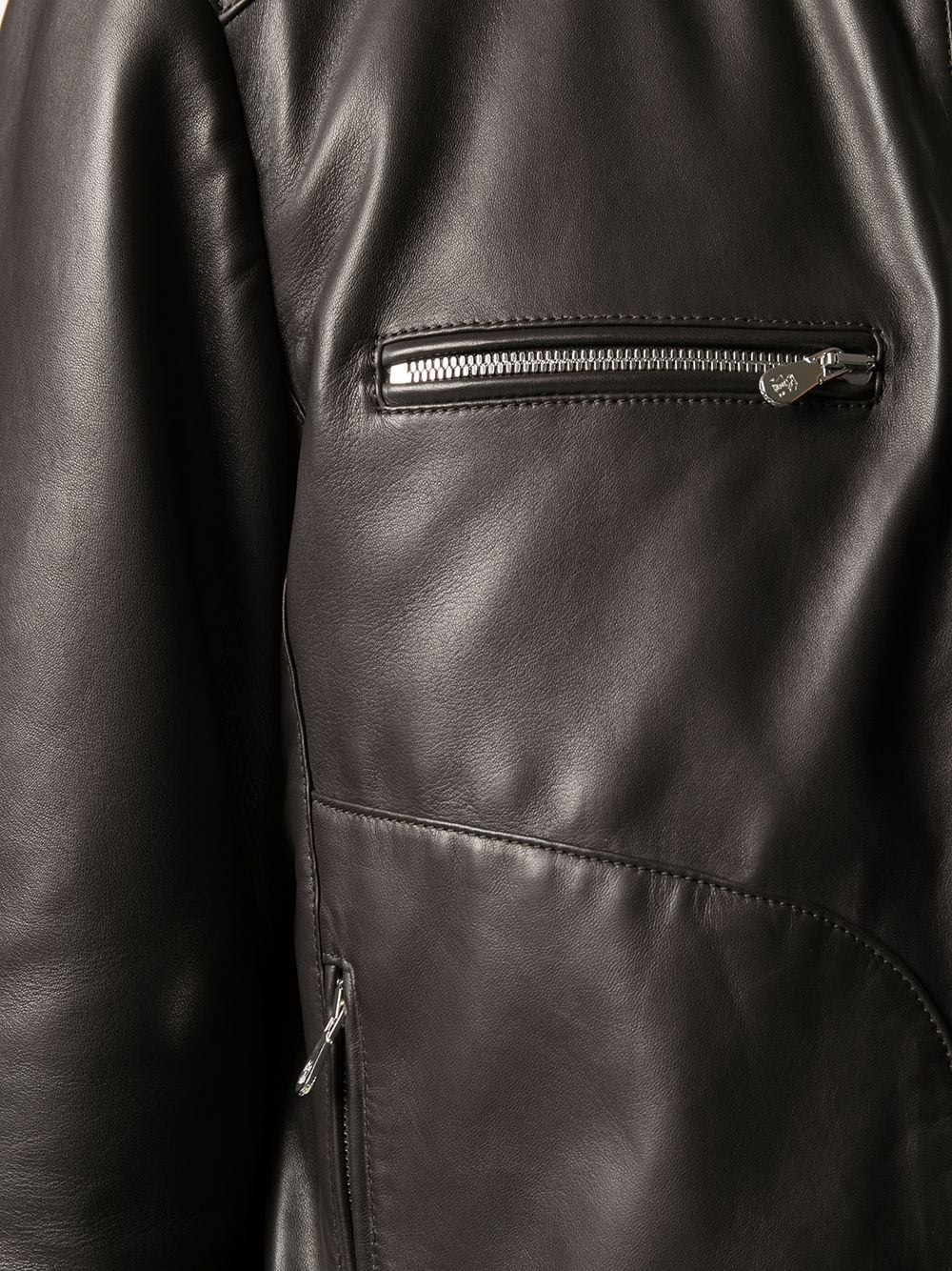 padded leather jacket - 5