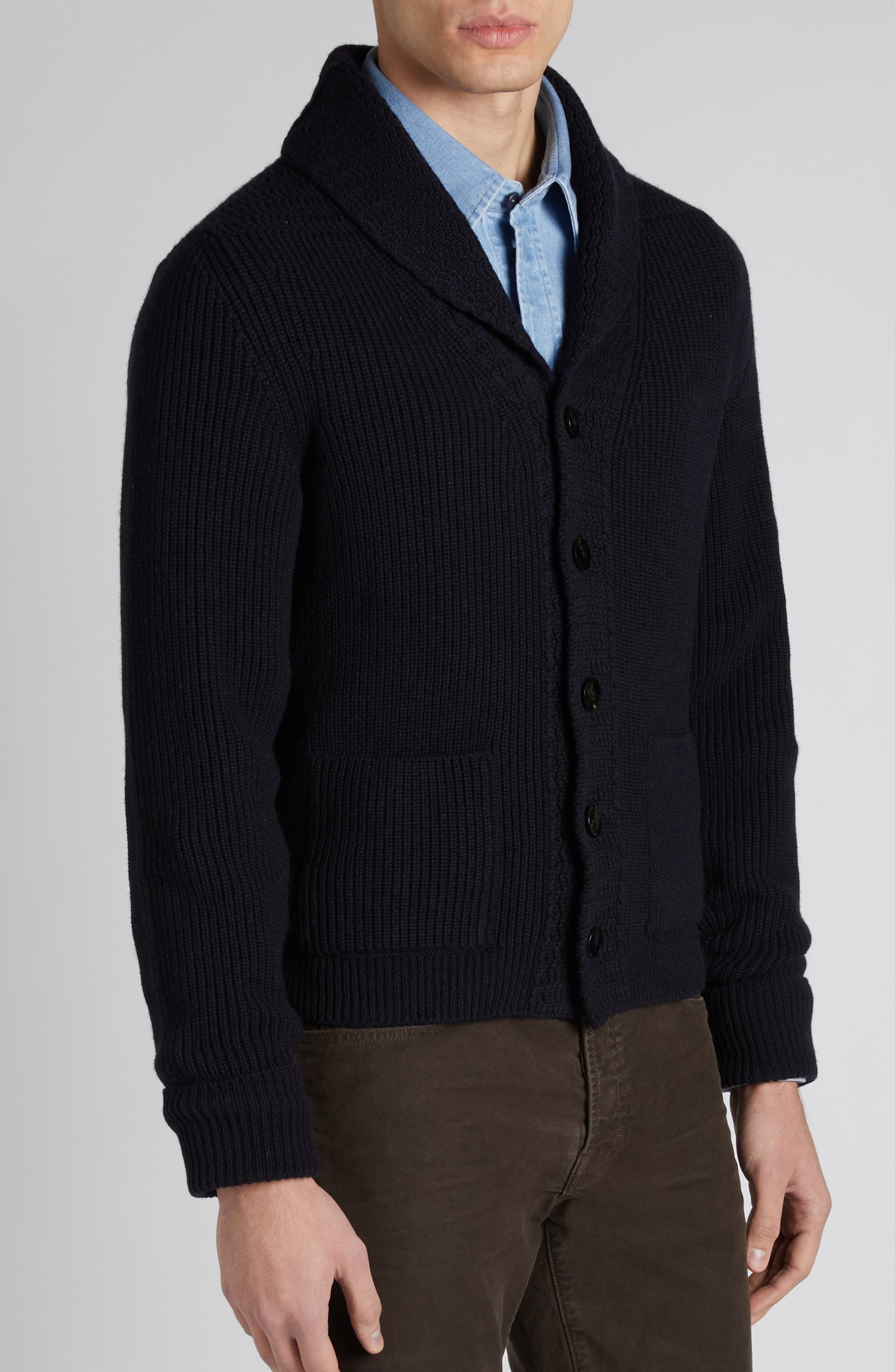 Shawl Collar Cashmere Cardigan - 5