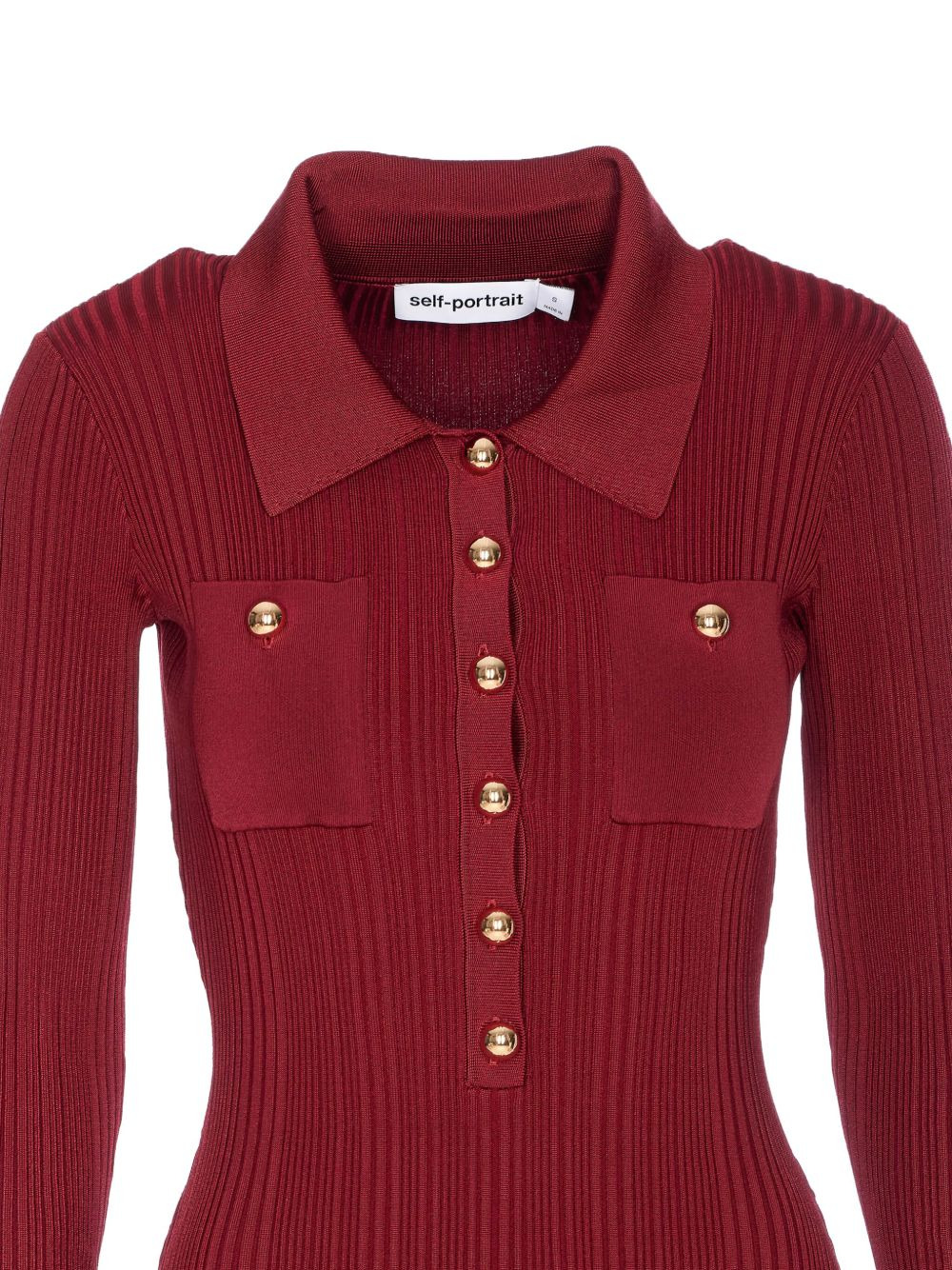 ribbed button-front dress - 3