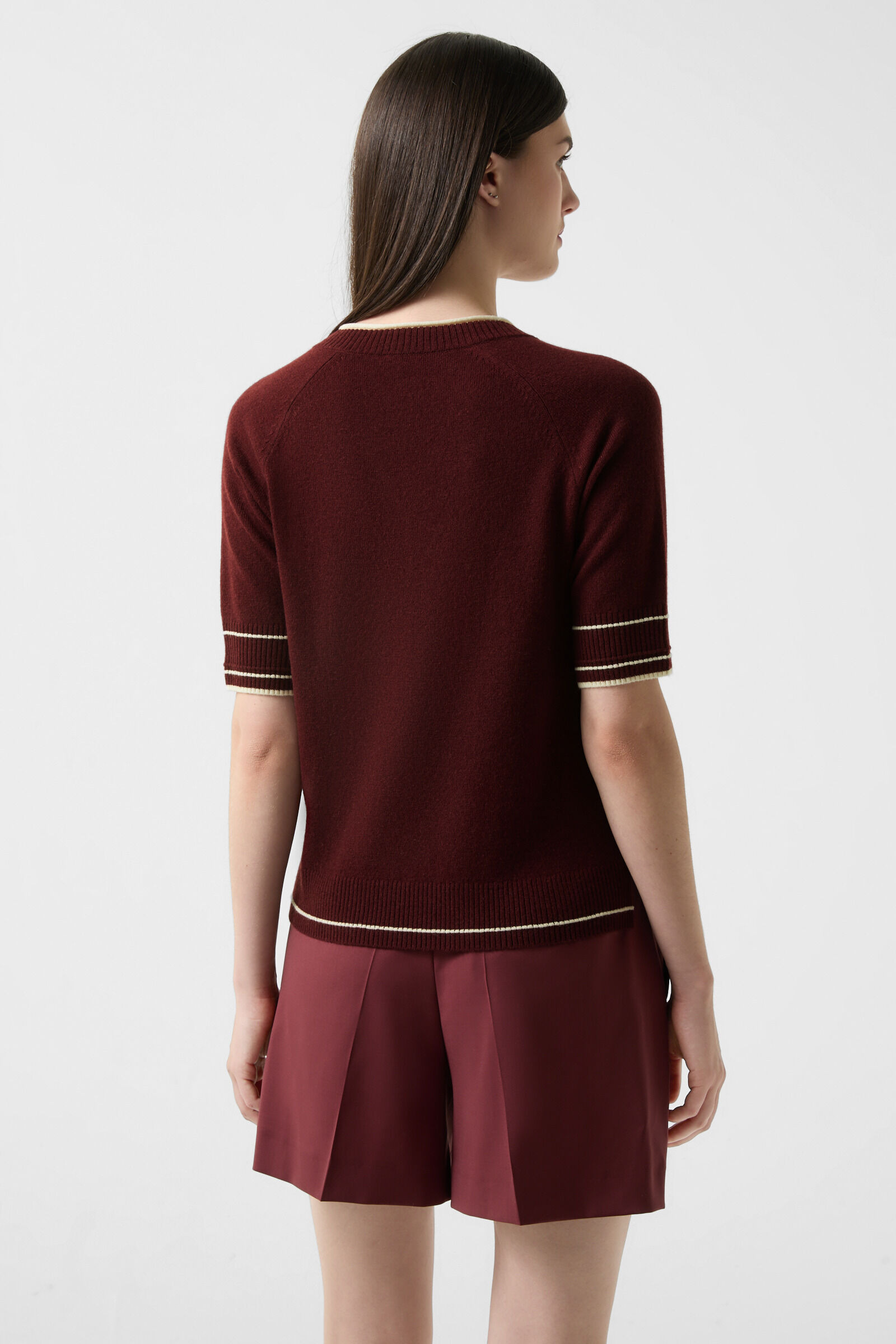 Chiri knitted shirt in Wine red - 3