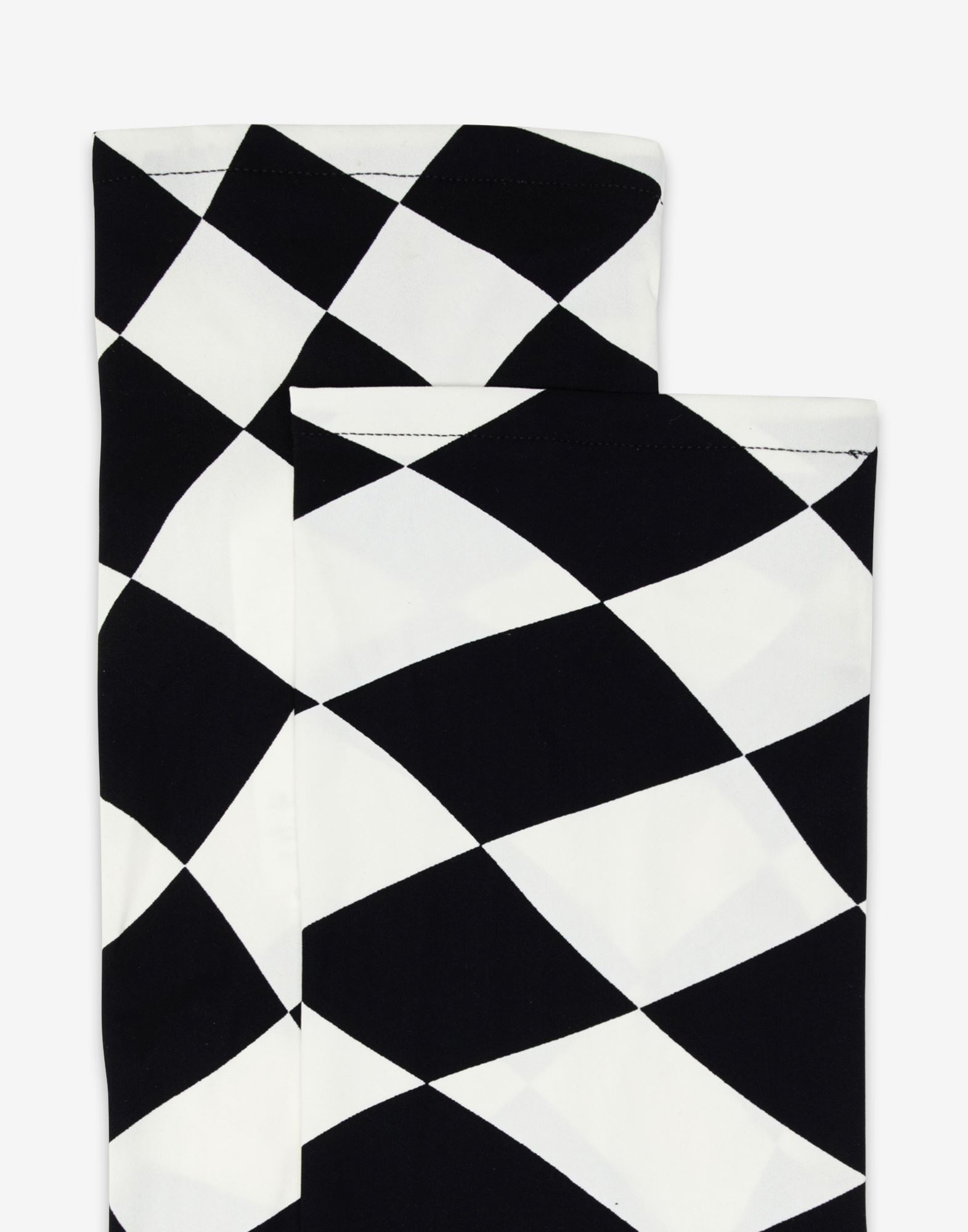 Distorted chess print elbow-length gloves - 2