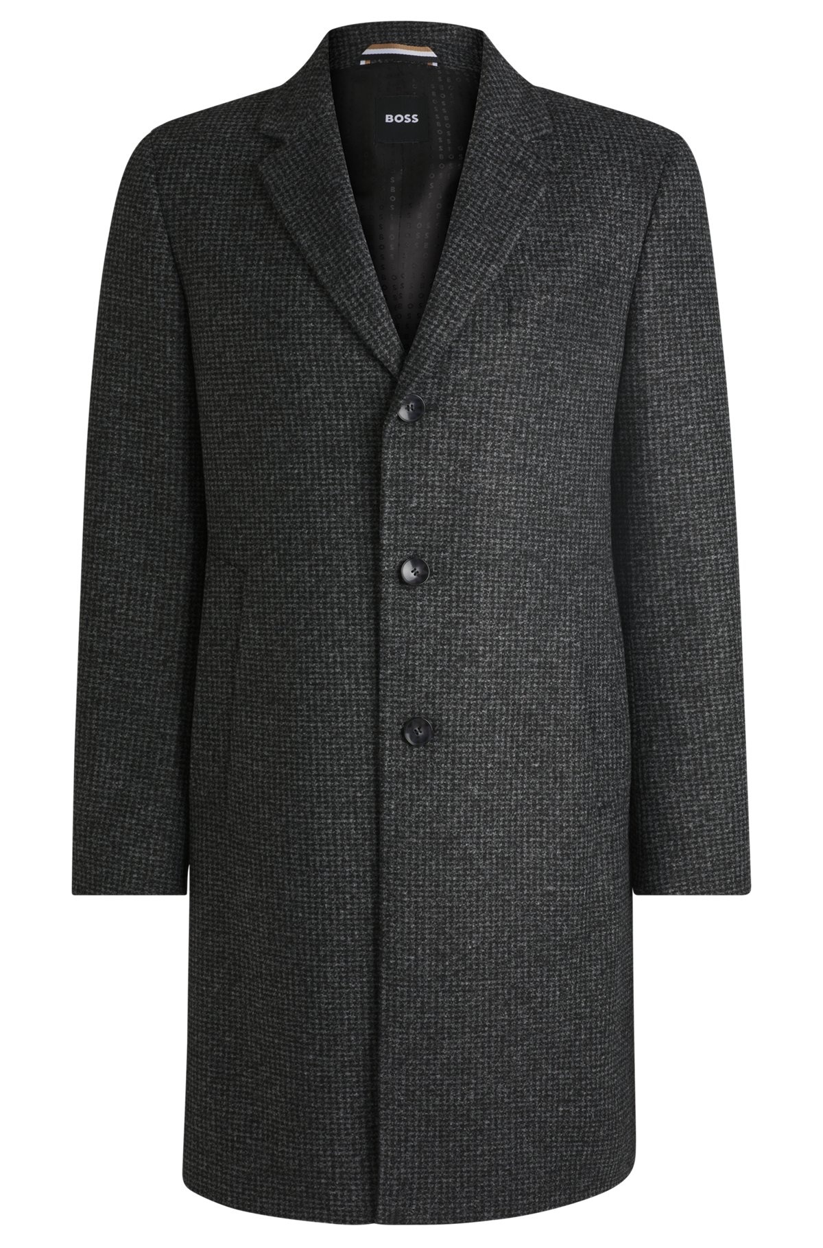 SLIM-FIT COAT IN PATTERNED JERSEY - 1