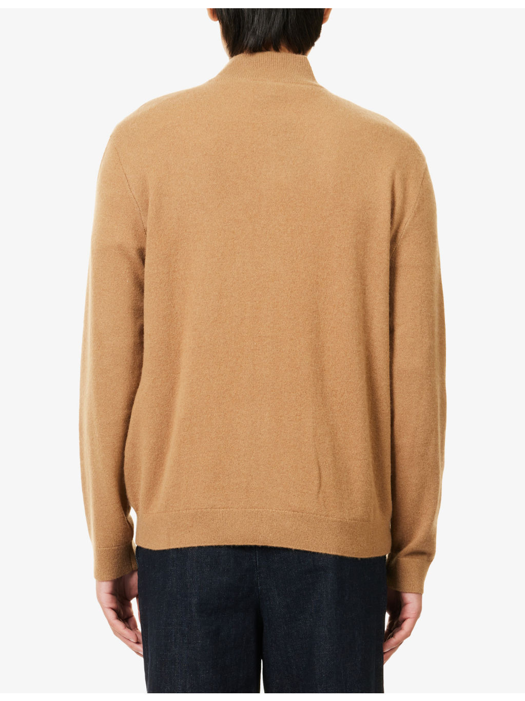 Funnel-Neck Embroidered-Logo Cashmere-Knit Cardigan - 4