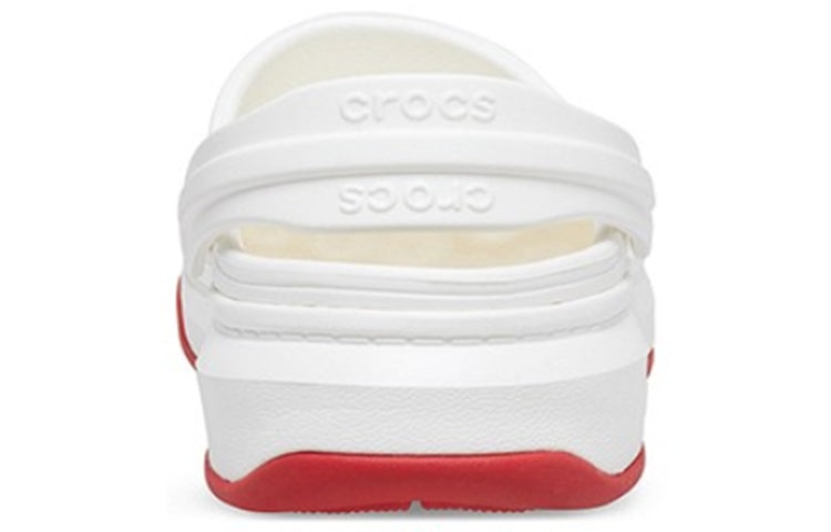 Crocsband Full Force Thick Sole Sandals White Red Unisex 206122-100 - 5