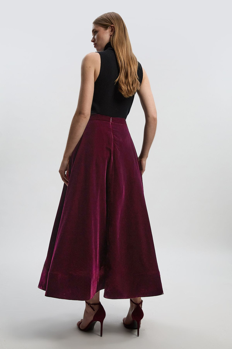 Velvet Woven Prom Maxi Skirt 5