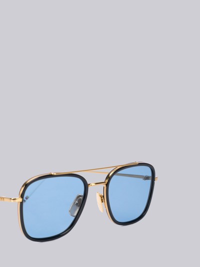 Thom Browne TB800 - Gold and White Square Sunglasses outlook