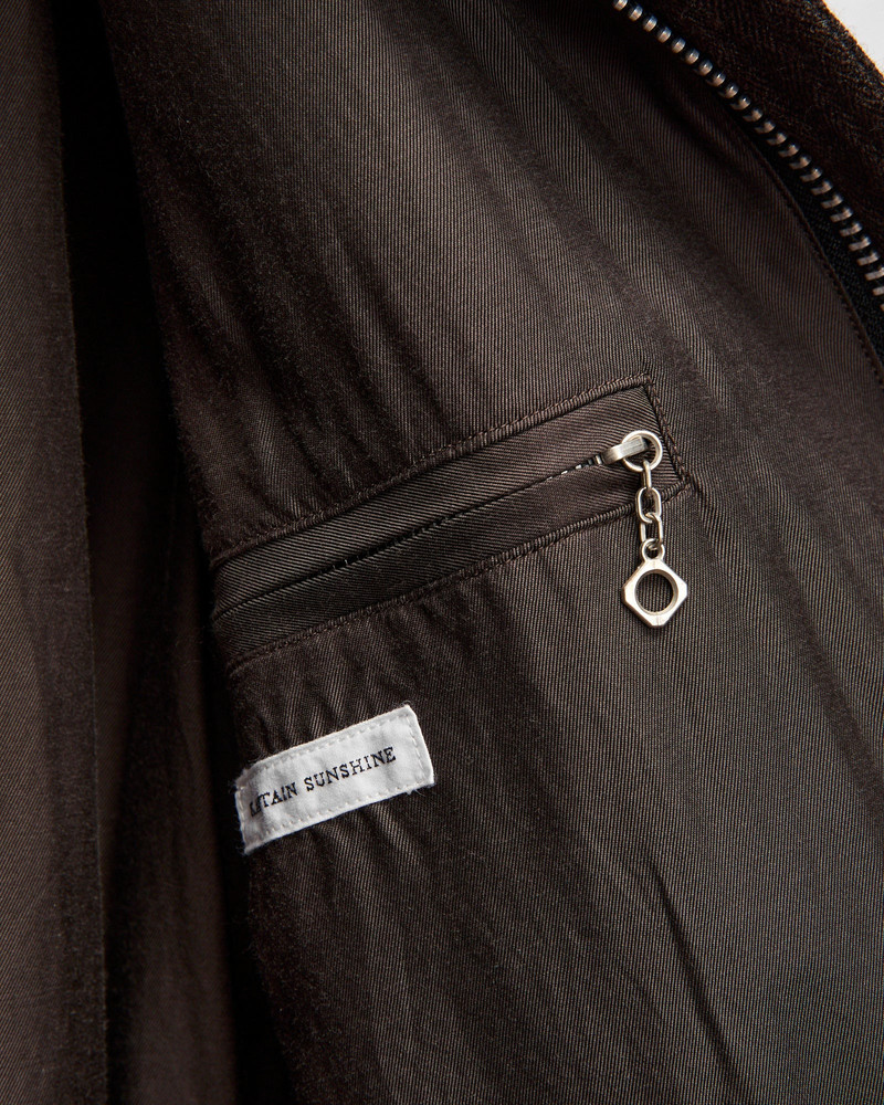Wool Herringbone Flight Jacket in Top Brown 5