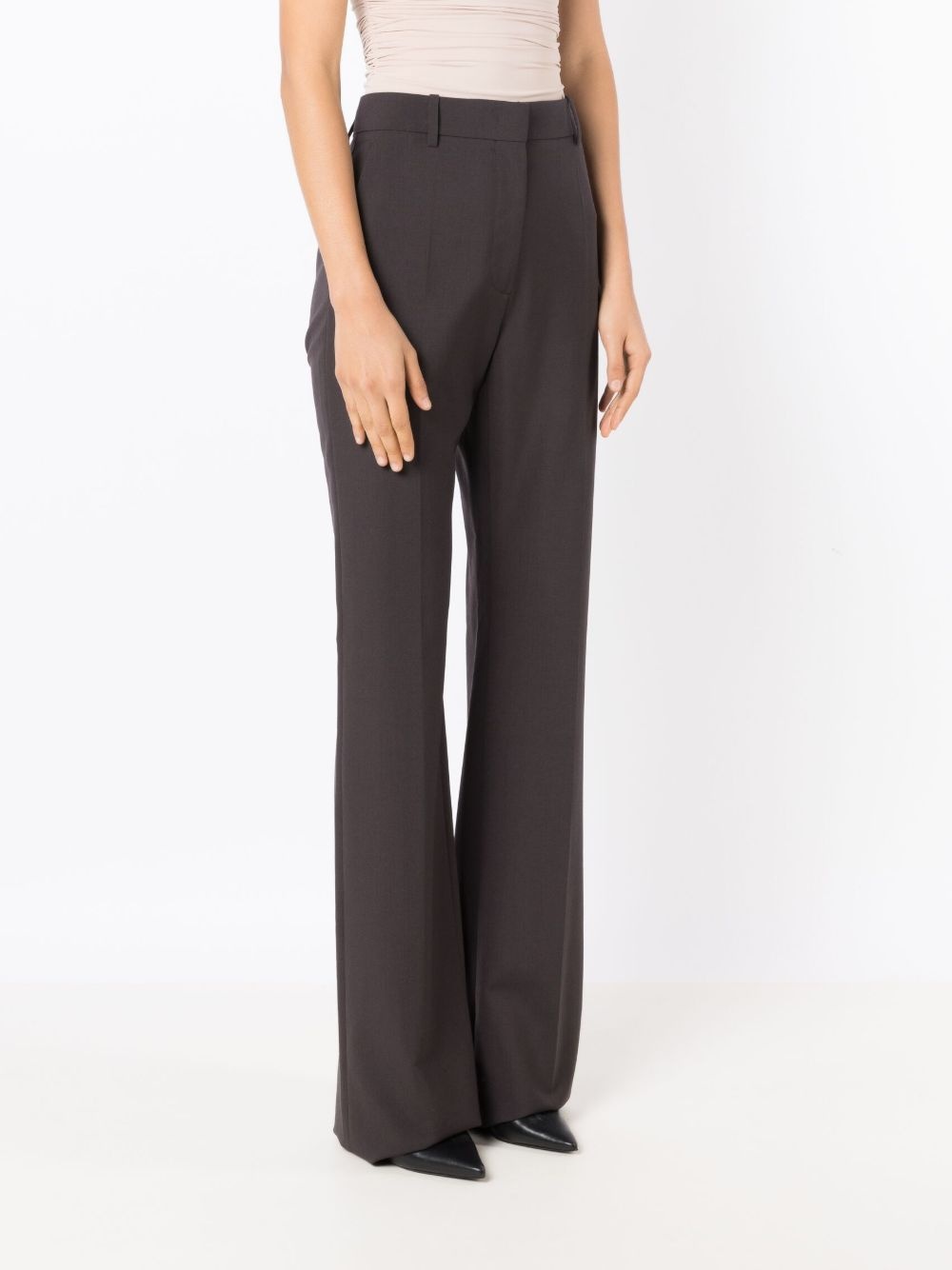 high-waisted flared trousers - 3