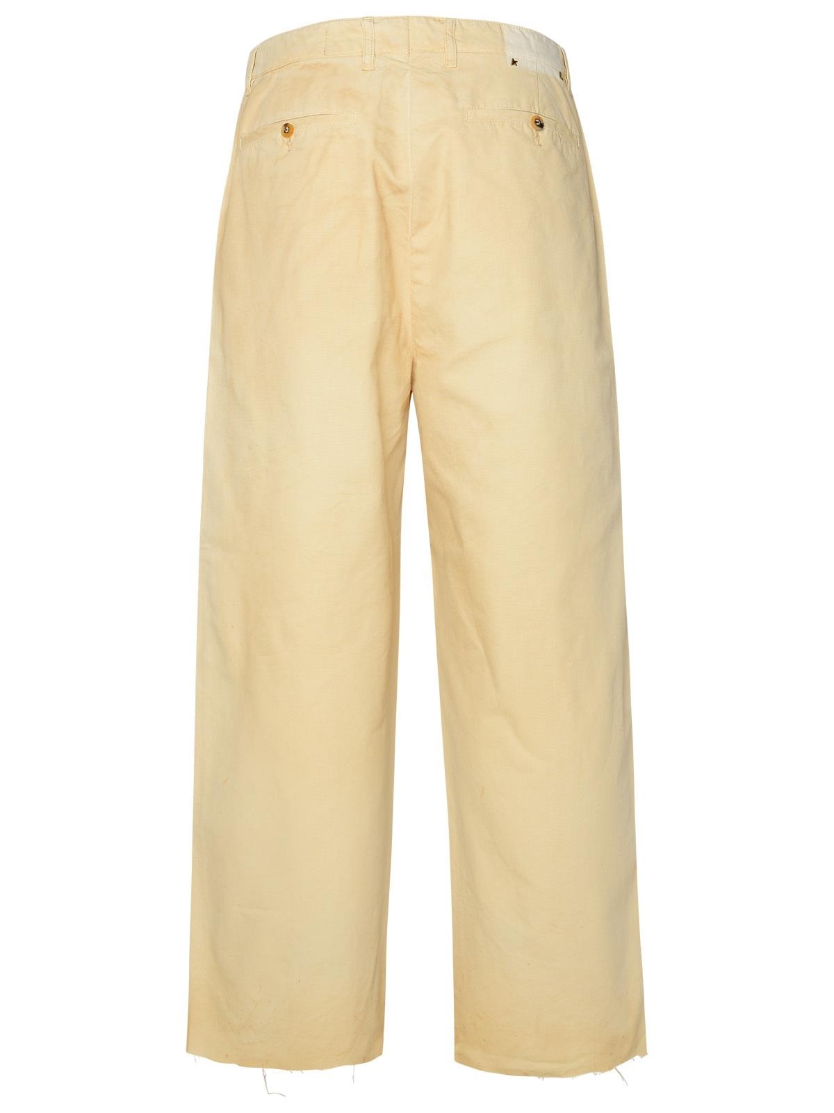 Golden Goose Beige Cotton Trousers Man - 3