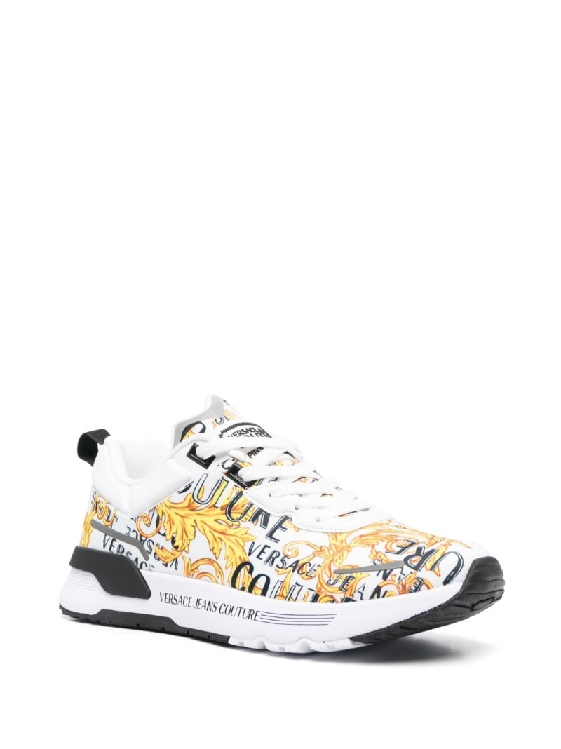 VERSACE JEANS COUTURE Barocco-print lace-up sneakers outlook