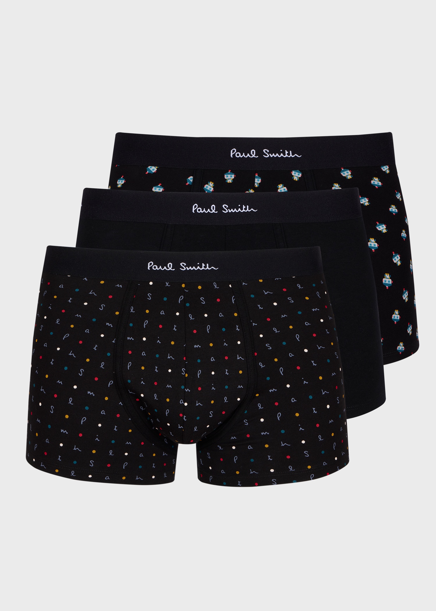 Mixed Robot and Alphabet Boxer Briefs Three Pack - 1
