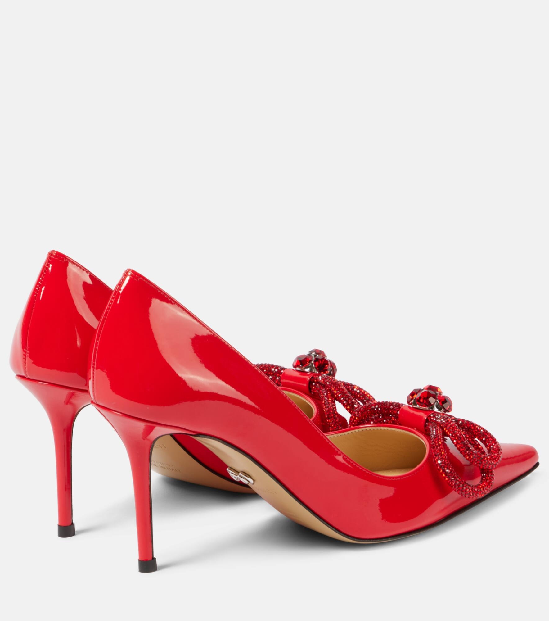 85 bow-detail patent leather pumps - 3