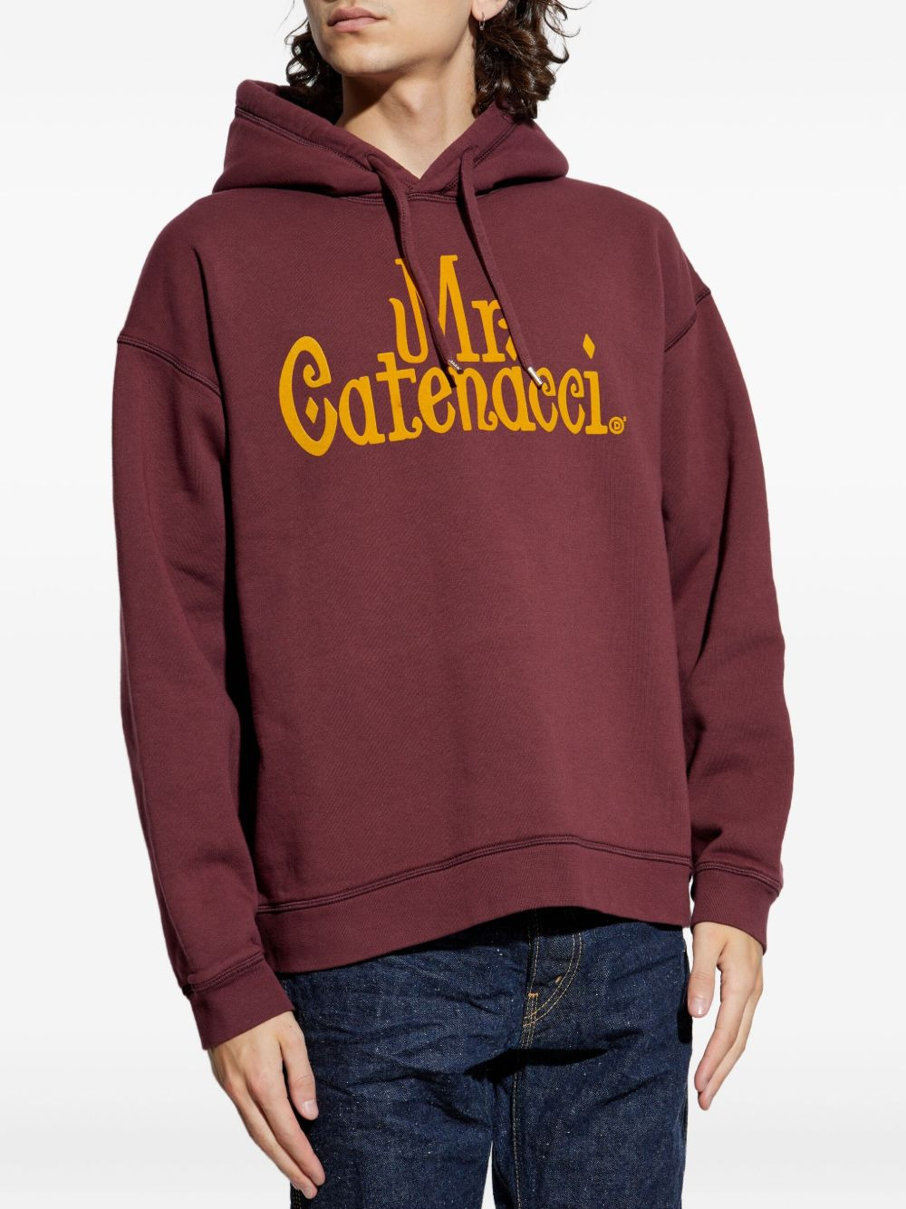 lettering-print hoodie - 3