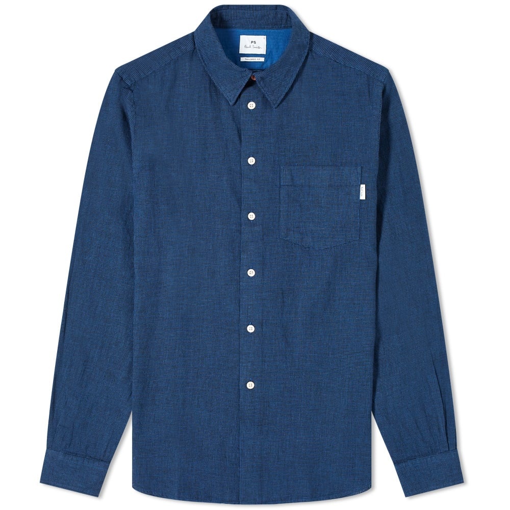 Paul Smith Tab Logo Microcheck Shirt - 1