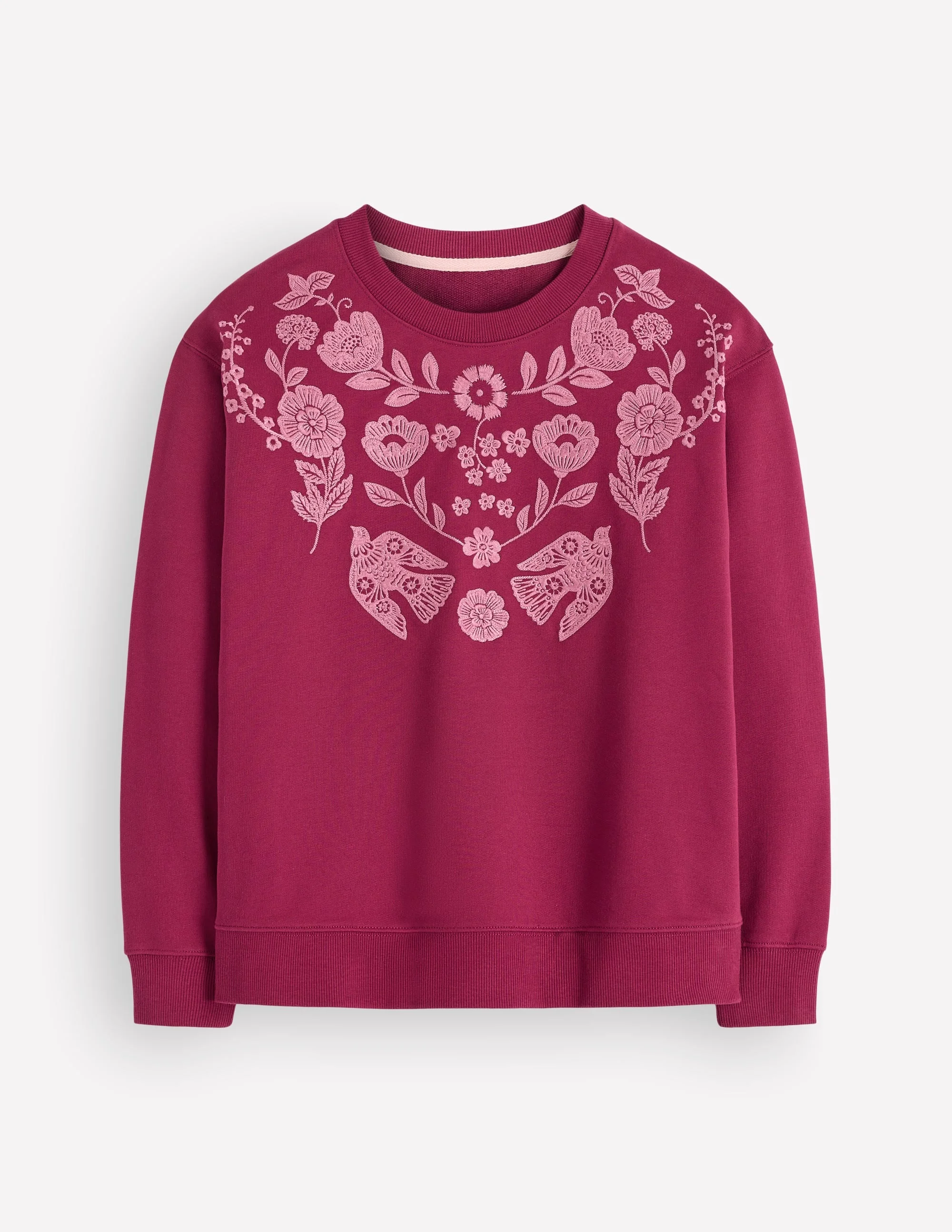 Emi Embroidered Sweatshirt-Rhododendron Embroidery - 1