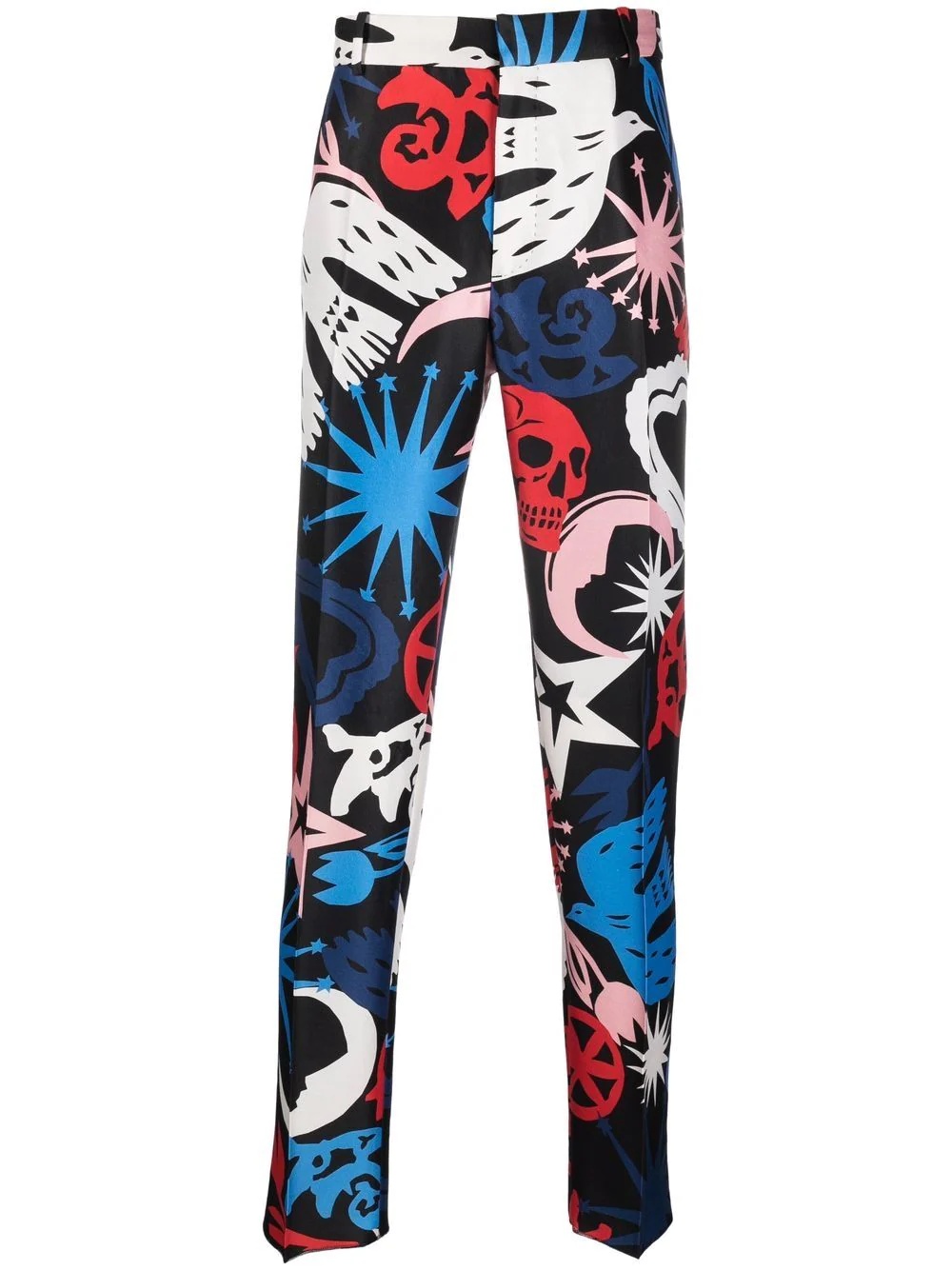 graphic-print slim-fit trousers - 1