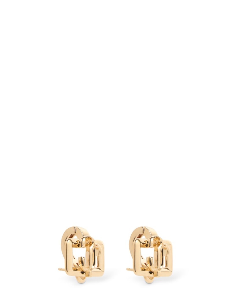 Square metal stud earrings - 1