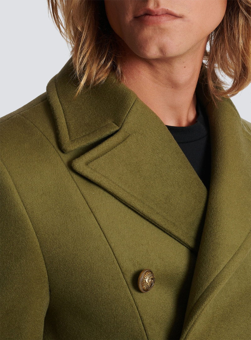 Double-breasted wool pea coat 7