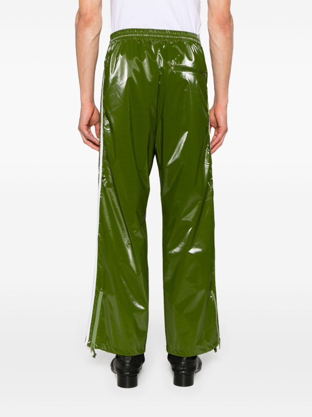 Laminate Track embroidered track pants - 4
