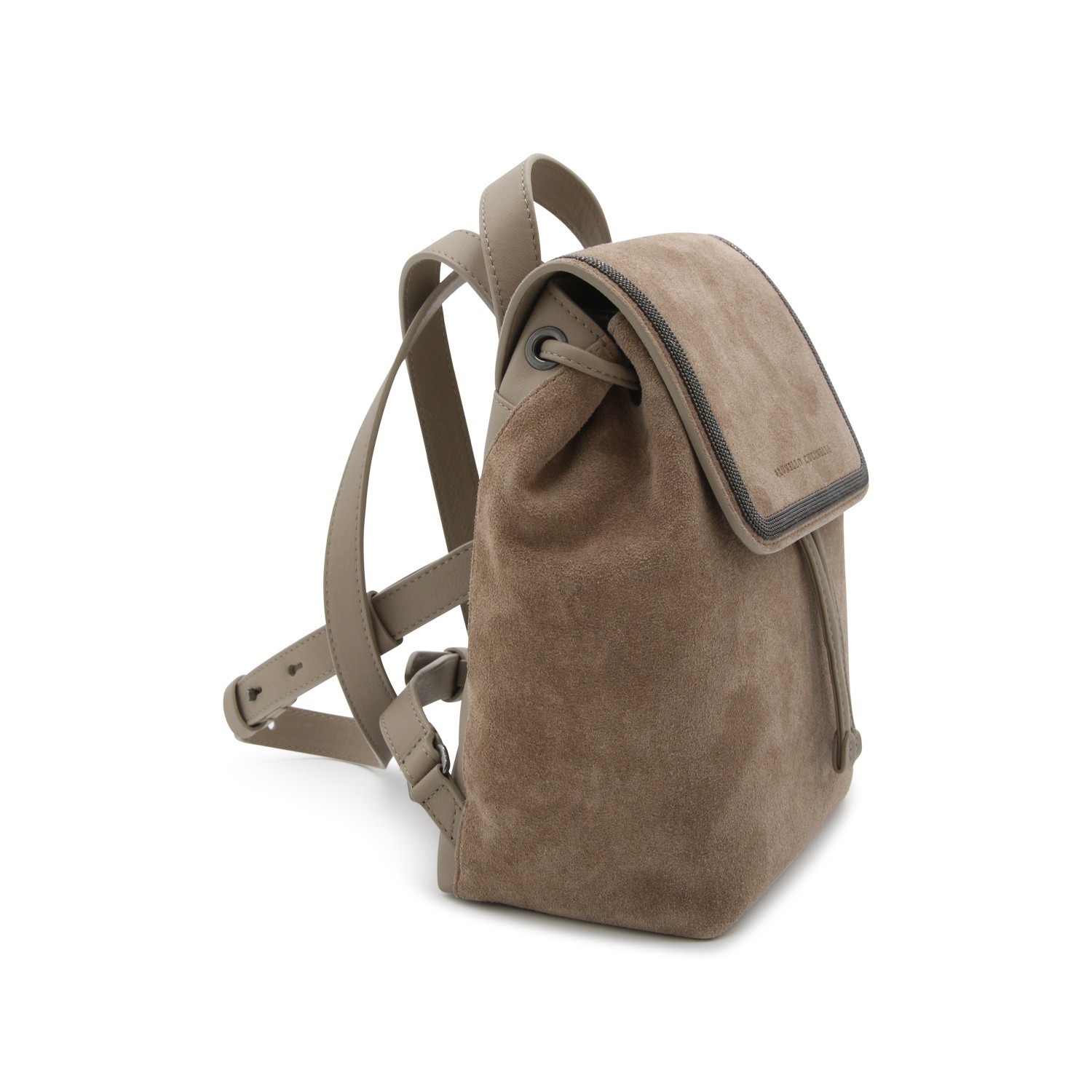 BROWN SUEDE AND LEATHER BACKPACK - 2