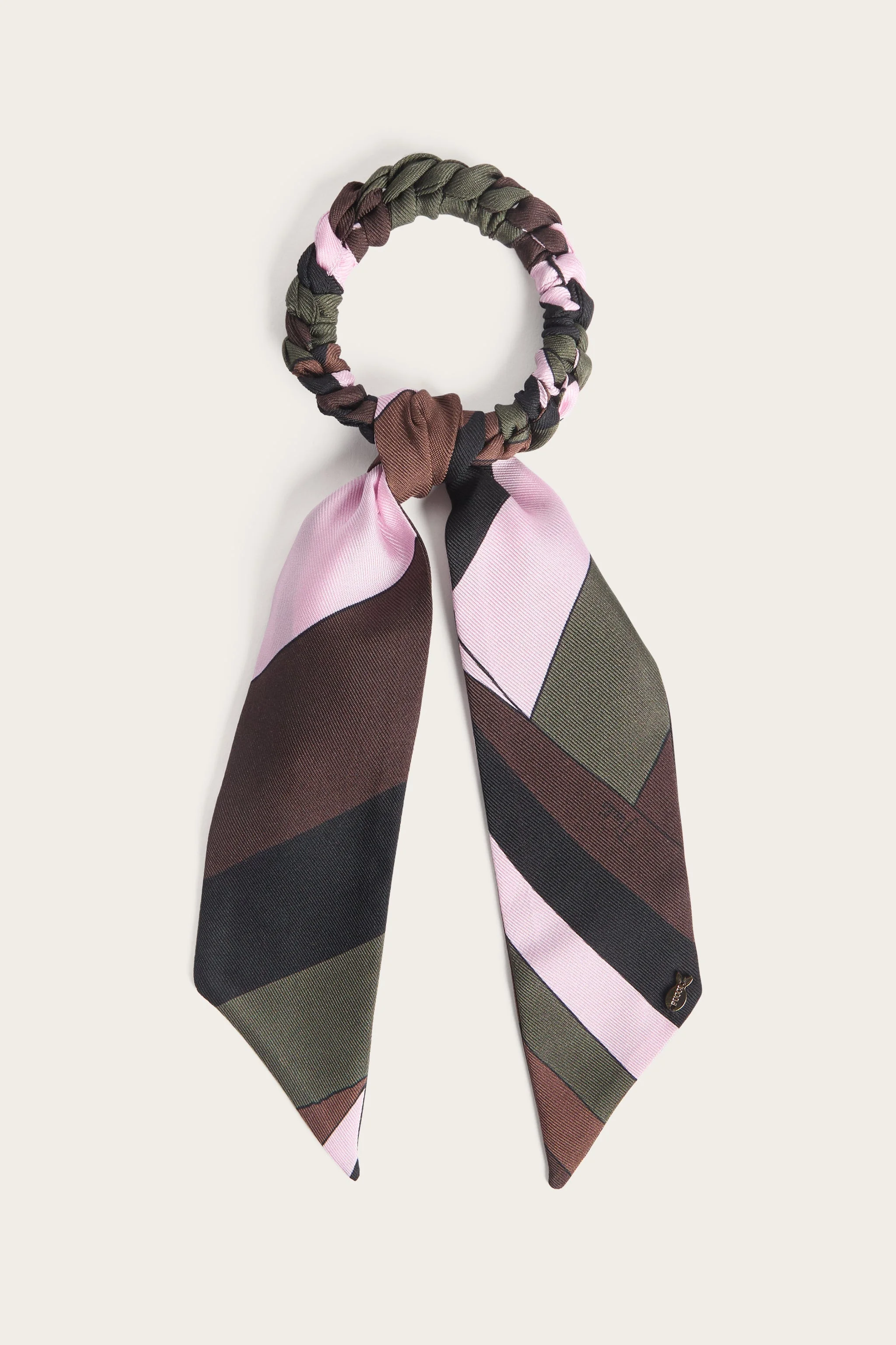 IRIDE PRINT SILK HAIR TIE - 1