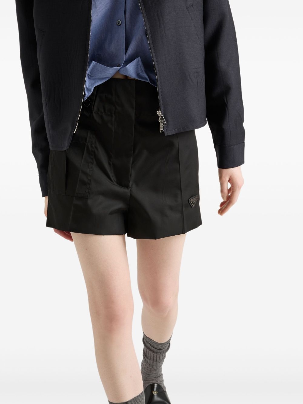 high-waisted tailored shorts - 4