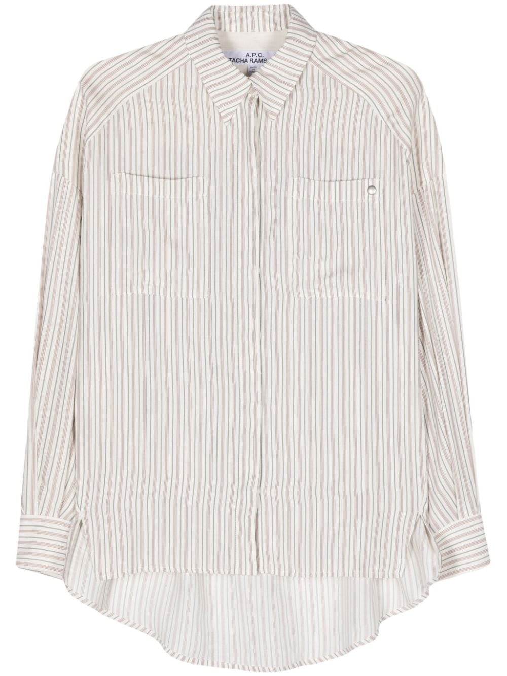 striped drop-shoulder shirt - 1