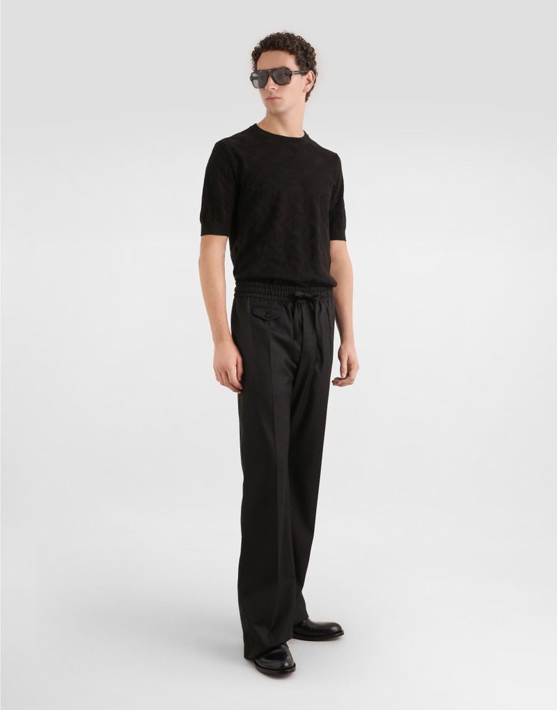 Dolce & Gabbana Micro-dot stitch silk pullover outlook