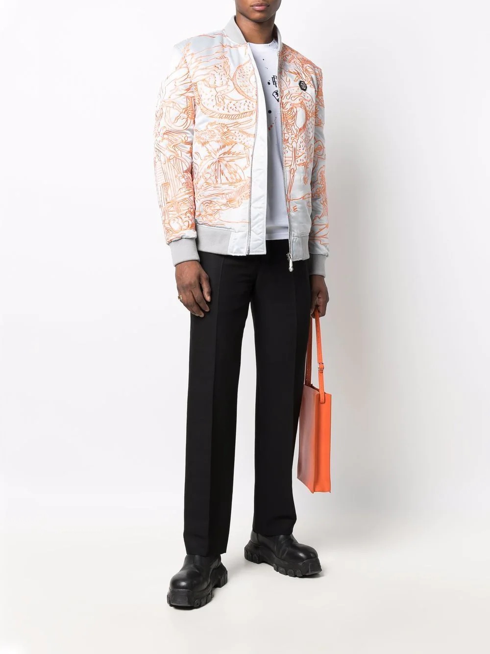 tattoo-motif embroidered bomber jacket - 2
