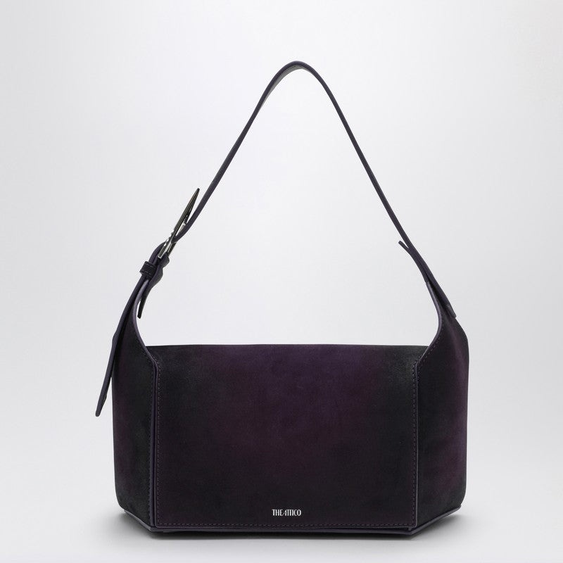 The Attico Dark Violet 7/7 Suede Shoulder Bag Women - 1