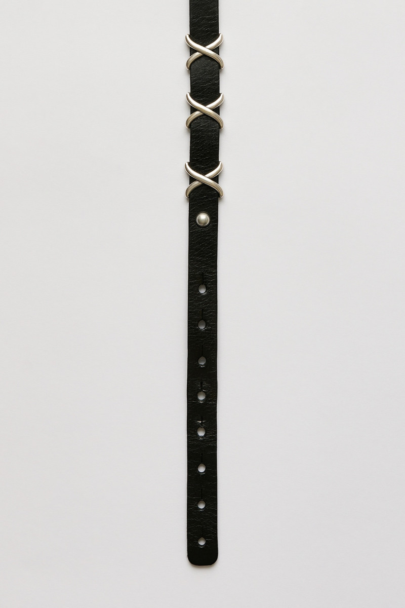 2 cm Choker Trio Cross Black Leather 3