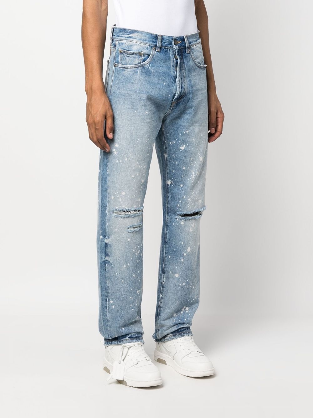 paint-splatter straight jeans - 3