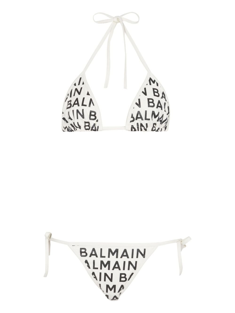 logo-print triangle bikini set - 1