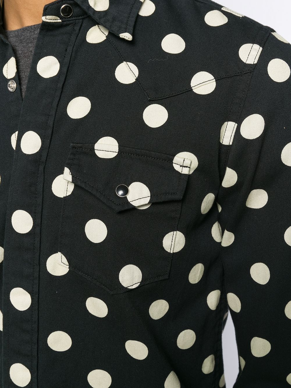 slim western polka dot shirt - 5