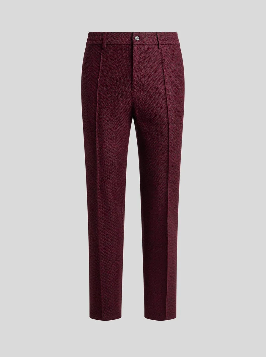 TROUSERS IN MÉLANGE-EFFECT WOOL-BLEND FABRIC - 1
