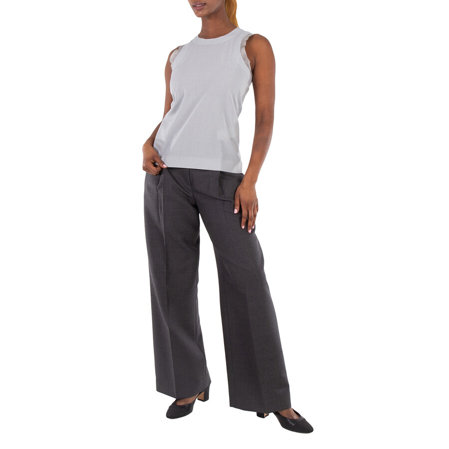 Sacai Ladies L / Gray Zipped-Back Round-Neck Tank Top - 4