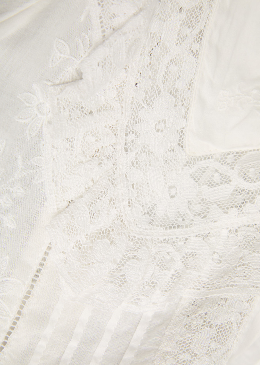 Rixo Dove Pansy Embroidery Cotton Mini Dress - 5