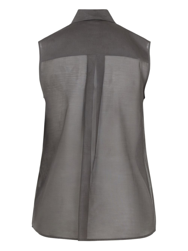 PESERICO draped-detail sleeveless blouse outlook