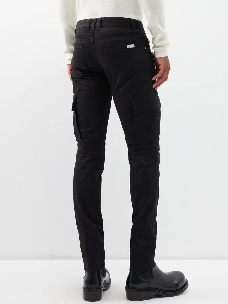 Tapered-leg cotton-blend cargo trousers - 5